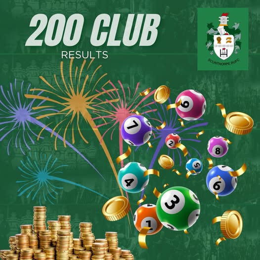 Scunthorpe RUFC 200 Club Draw for September 2025
£1000  M Rhoades
£100    G &amp; J Williams
£50      K Spelman
£50      A Kerss
Join the 200 Club for £5 a month, support your club and be in with a chance of winning up £1000! Message us for more details