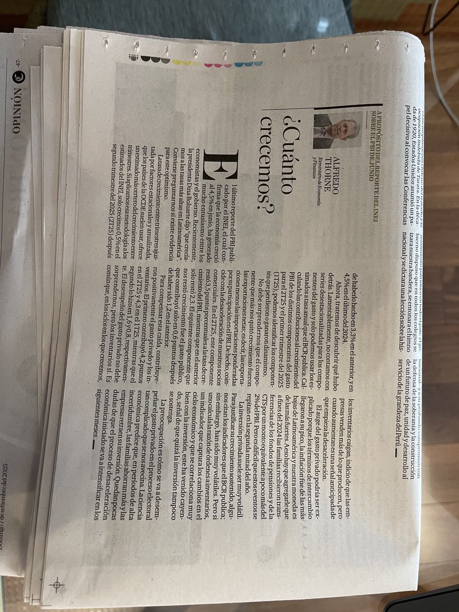 Cuánto crecemos? En el artículo que me publica hoy ⁦<a href="/elcomercio_peru/">El Comercio</a>⁩ nos hacemos esta pregunta. A diferencia de lo que dice el gobierno, encontramos que la economía está en proceso de desaceleración. #economia