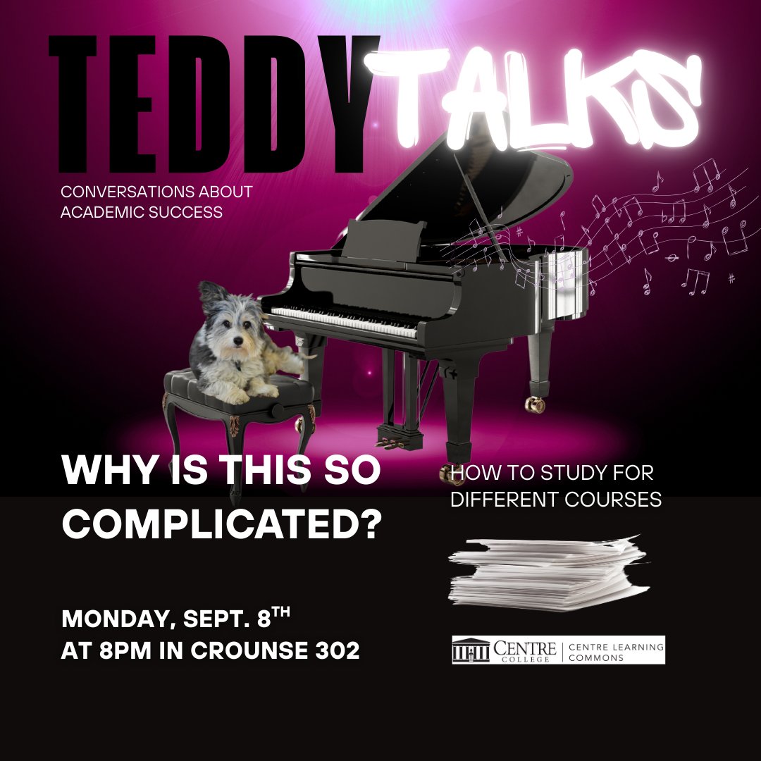 The classic struggle—how to study! Each course requires a slightly different approach. Join Teddy and the CLC to talk about ways to study for your different courses.