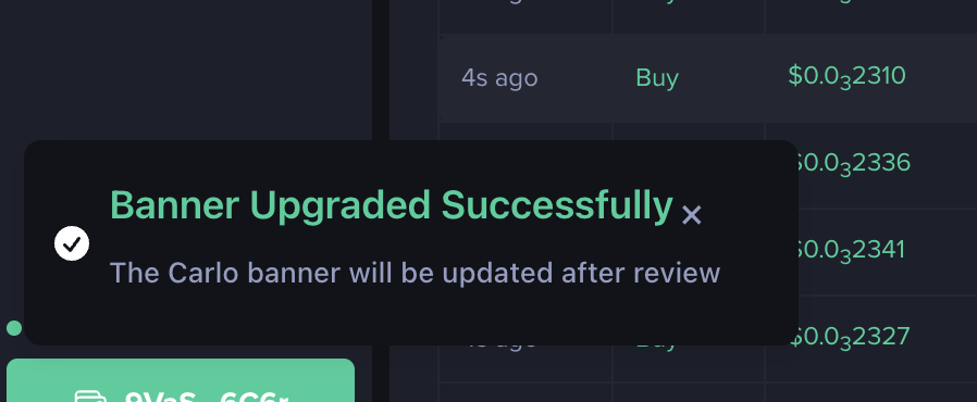 Guys, <a href="/mobyagent/">MobyScreener</a>  is updating now. 

Dextools done.
Dexscreener done
Moby done

$Carlo
mobyscreener.com/solana/FH92SMA…
