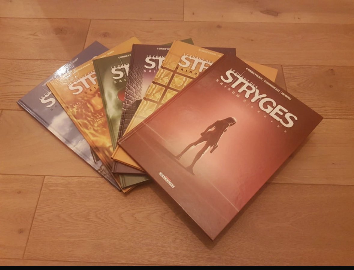 Pour ne pas perdre trop de temps 
Saison 2 Le chant des Stryges
#bientot chez #bibi 
J’hésite à rester sur les albums simples pour la S3 ou passer via les #integrales 
(Certains prix sont souvent démesurés et déraisonnables plus chers en occas que le neufs tjs disponibles 🙄)