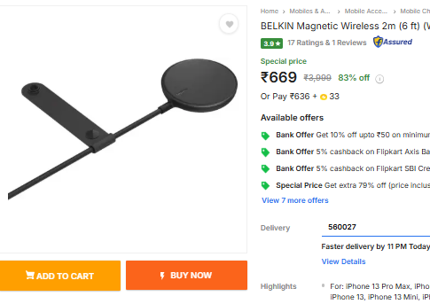TechyBoostDeals's tweet image. Magnetic Wireless Charger 2m @ ₹669

Buy link : fkrt.co/muIfUW

#Flipkart #WirelessCharger #MobileAccessories