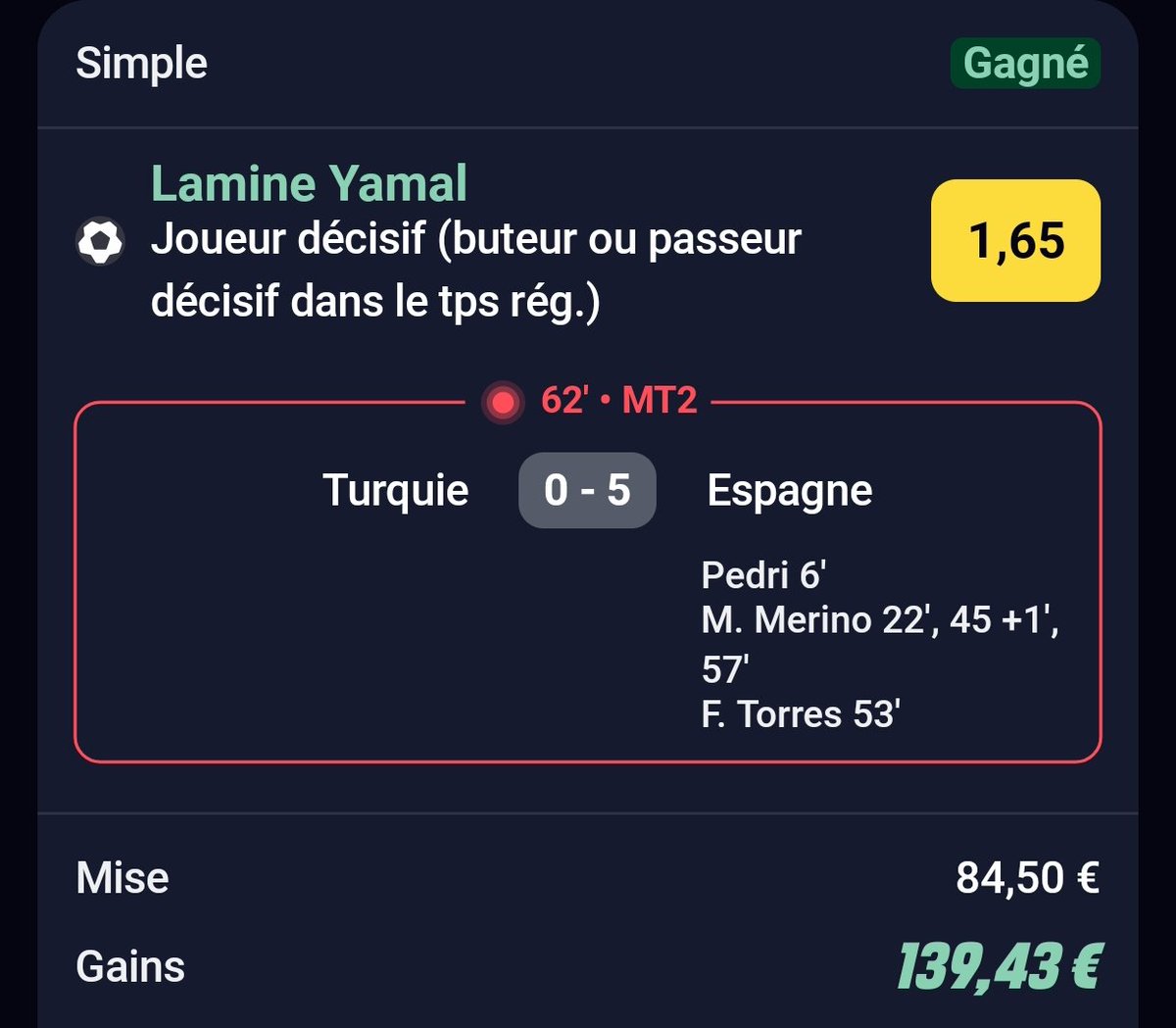 BetClem_'s tweet photo. ON ENCAISSE AVEC L' ÉTAPE 2 DE LA MONTANTE ✅✅✅🤑 

Étape 1 🚩 @1.69 50€ ➡️ 84.50€✅

Étape 2 🚩✅
📊 @1.65✅
84.50€ ➡️ 139.43€✅

Collab avec @BozohPronos 🤝
Max de 💚 si tu soutiens!
#TeamParieurs https://t.co/NIVP7EkppP