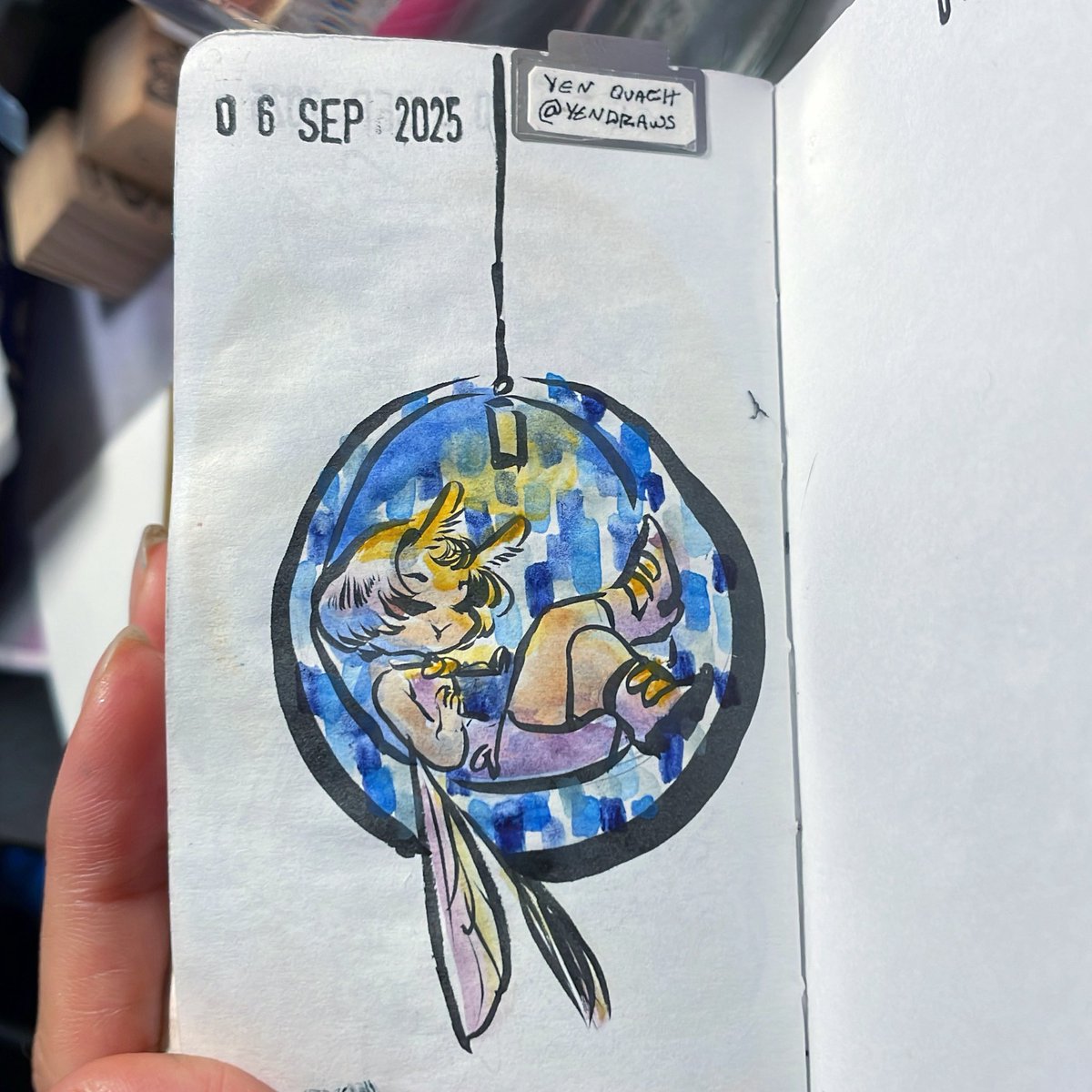 Blue glass

🖋️pentel brush pen, platinum carbon black ink
🗒️ Kokuyo business paper 
🎨 Holbein watercolors
🌟 #draweveryday #ded2025