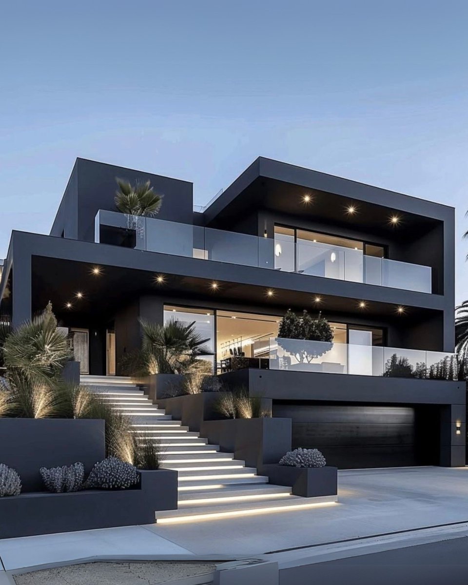 Black villa design.