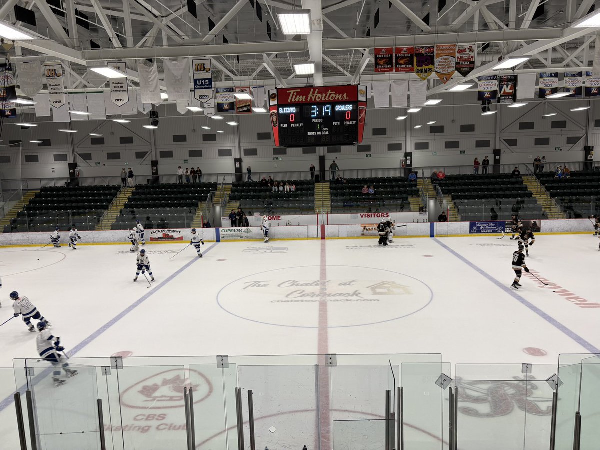 Final game of the weekend to get underway soon which will conclude the <a href="/NLU18MHL/">NLU18MHL</a> Kickoff Tournament! 

<a href="/EC_Blizzard/">East Coast Blizzard</a> vs <a href="/AAAGrowlers/">O'Neill Nissan U18 AAA Growlers</a> CBS Arena 6pm should be a dandy 

If you can’t make tune in at AO Live 

📹- Nathan Edwards 
🎙️- Chris Ryan &amp; Drew Feltham