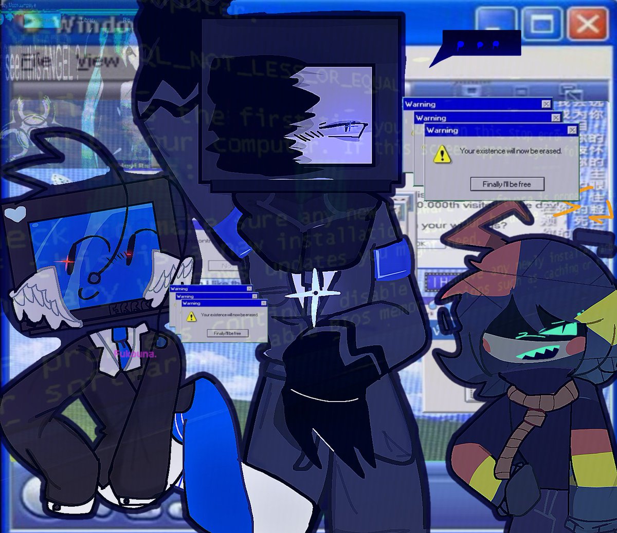 floppaclock_art's tweet photo. —— ⚠️ The Three Windows virus---⚠️
Mikudayo. (Dying doing this art........)
#AgethaKaatie #artwork #Fatalerror #Skidibitoiletoc #SkidibitoiletocsFanatt #Kaatieverse #Fanart #windowserror #Givemebackmykids #mikujumpstyle https://t.co/WWifY43CLS