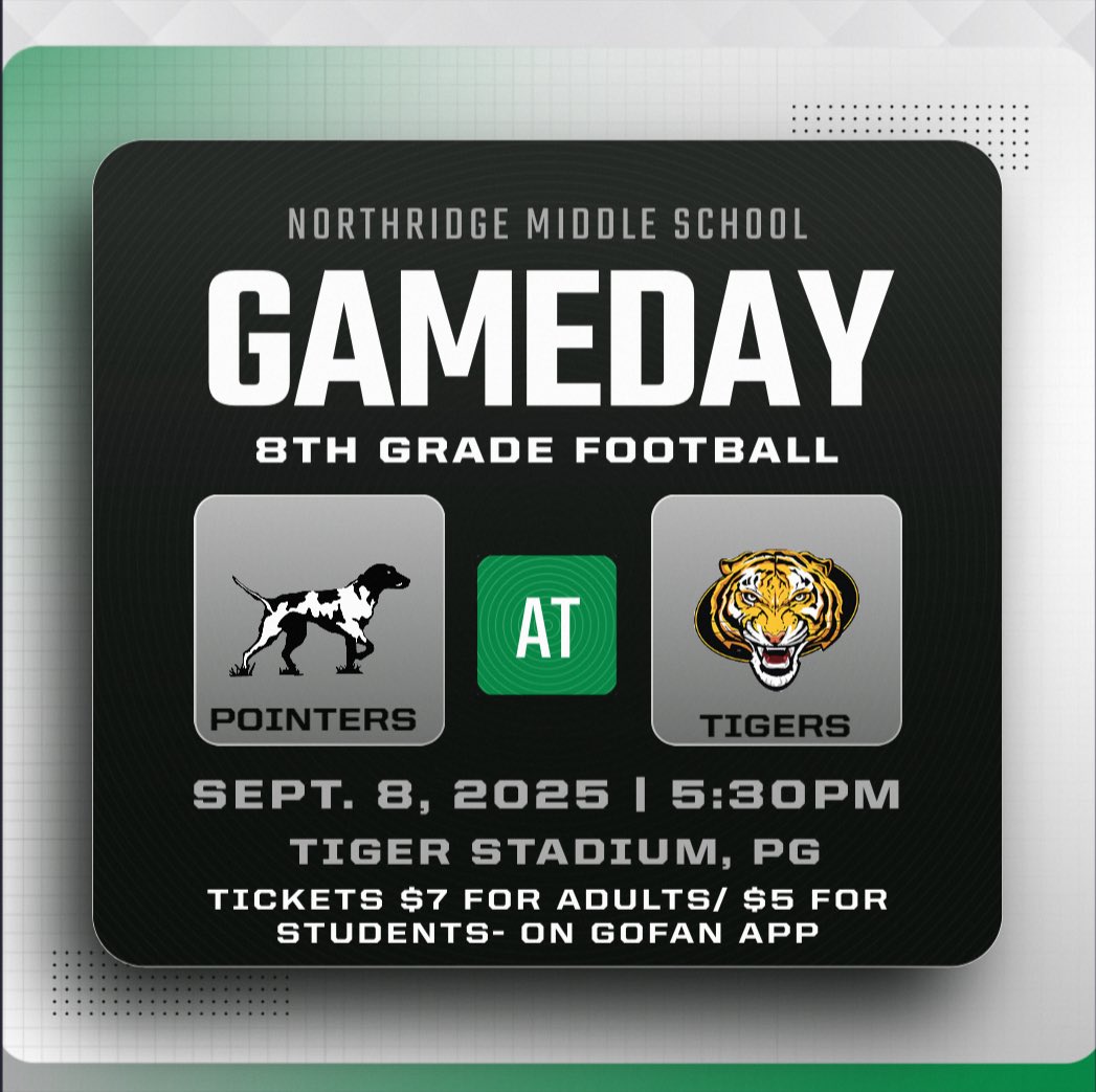 8th grade Pointers are traveling to historic Prairie Grove to battle some Tigers!  #letsgopointers