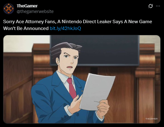 SYACVG's tweet photo. Switchforce leaked that the next Nintendo Direct will have three games that have something to do with the number 7, but Ace Attorney 7 is not among them. https://t.co/cJWeoFUuwf