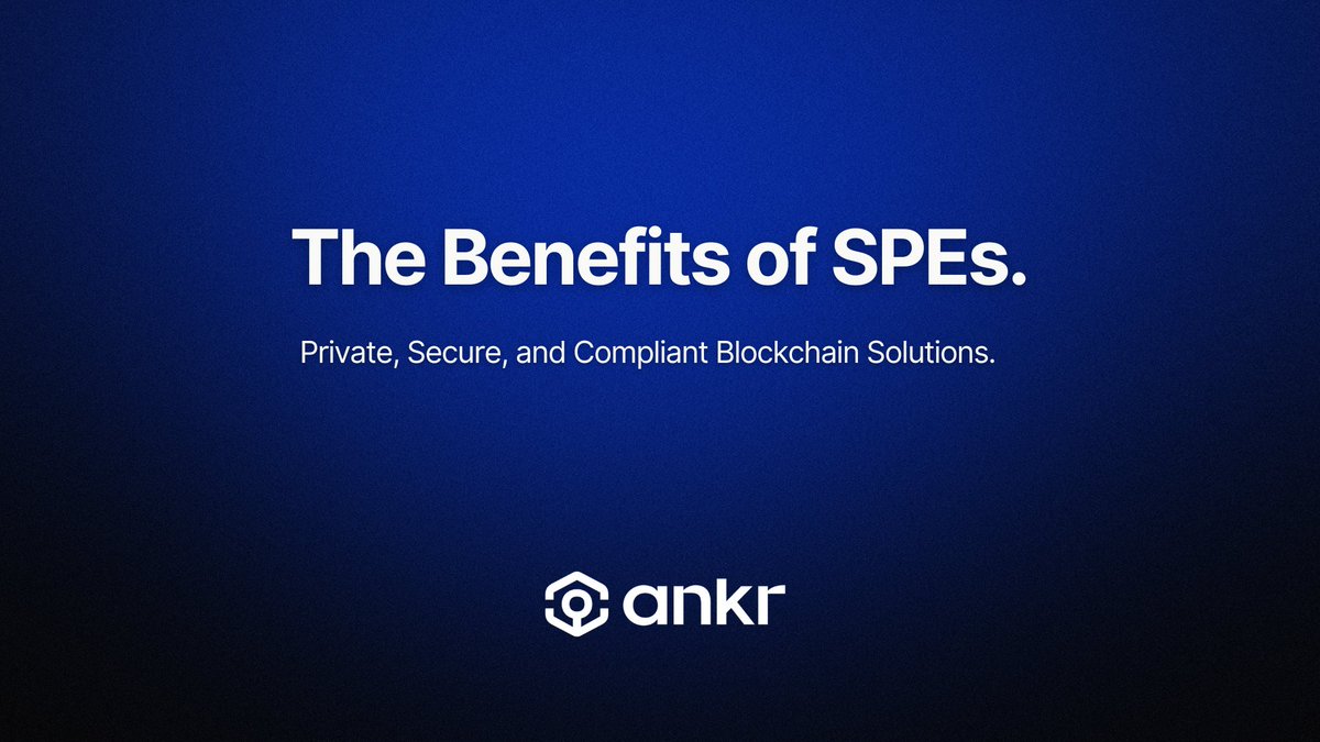 BellaCuzy's tweet image. SPEs offer a range of benefits for enterprises, including private and secure blockchain solutions, custom network design, and built-in compliance and KYC modules. 

With SPEs, you can build blockchain solutions that meet your specific needs and requirements. #SPEs #ANKR