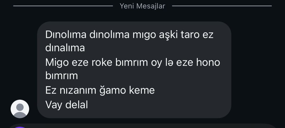 bana simdi ne mesajlar geliyodur