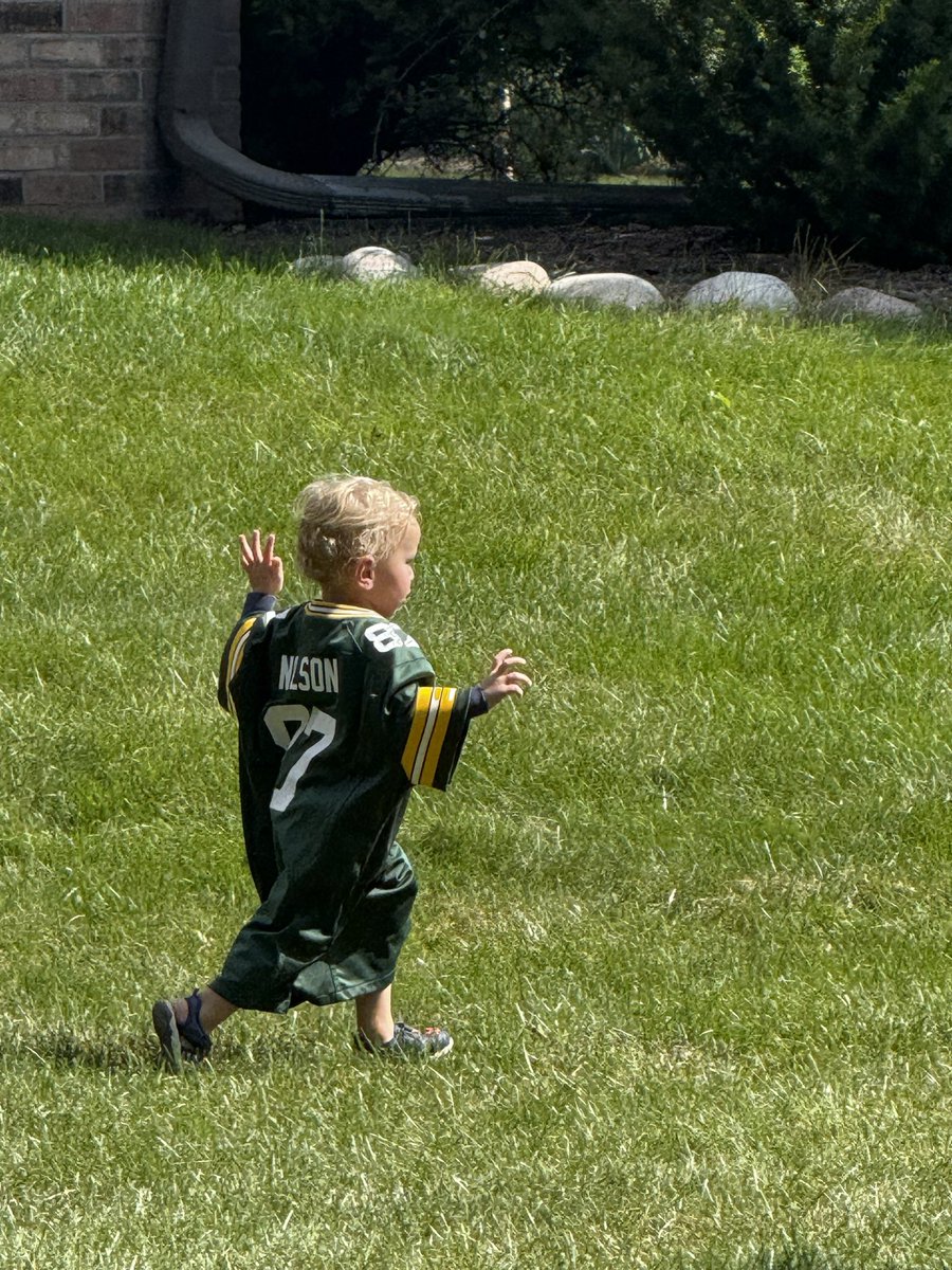 My nephew is thrilled to see the <a href="/packers/">Green Bay Packers</a> back in action!