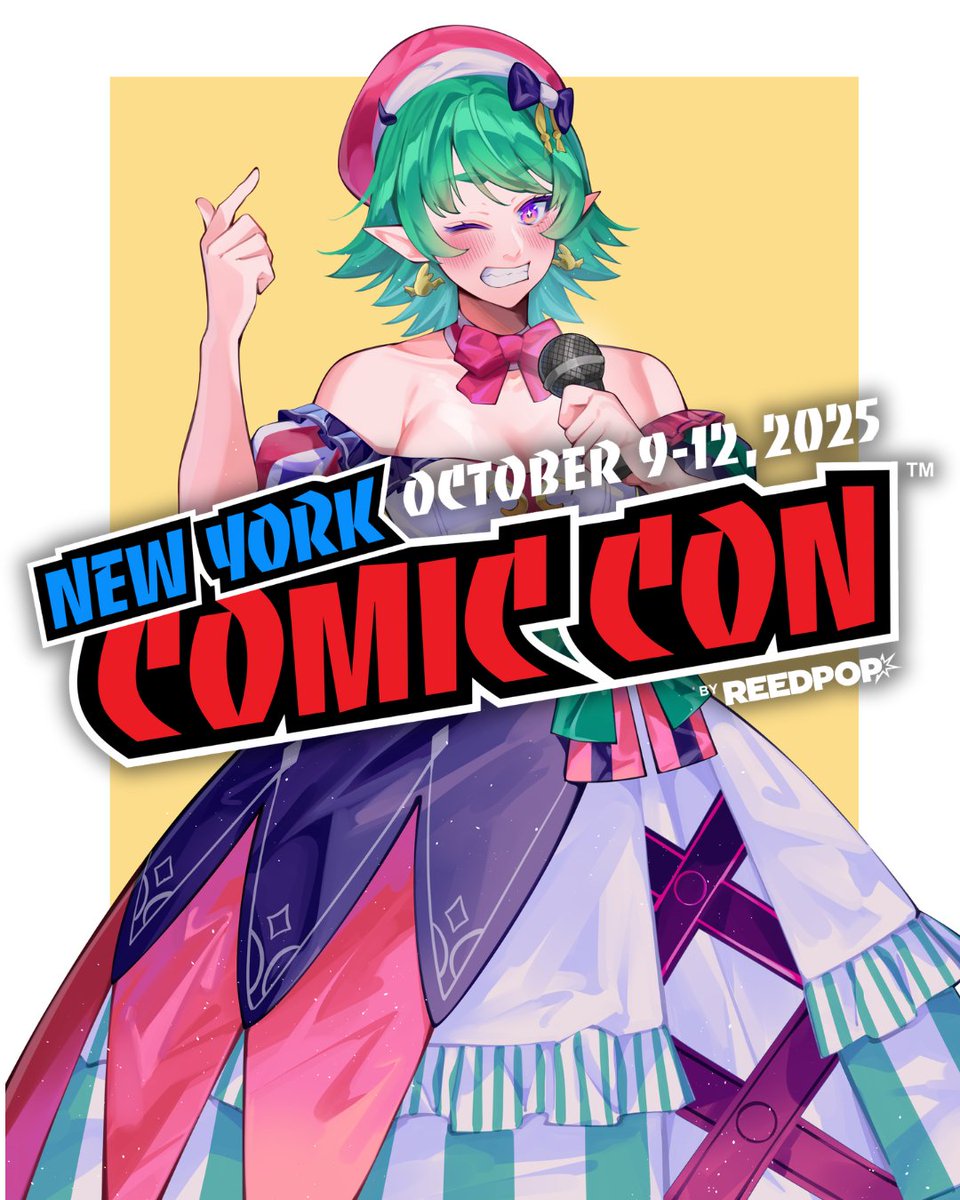 I want to announce that I'll be doing stand up at COMIC CON NYC!!! (˶' ꒳ '˶)

if you don't know me HI!! I'm a Clown VTuber and Comedian, nice to meet you!!

If you don't mind seeing my stupid flesh face, come through!! Tickets are free if you have ticket to the con. It will be