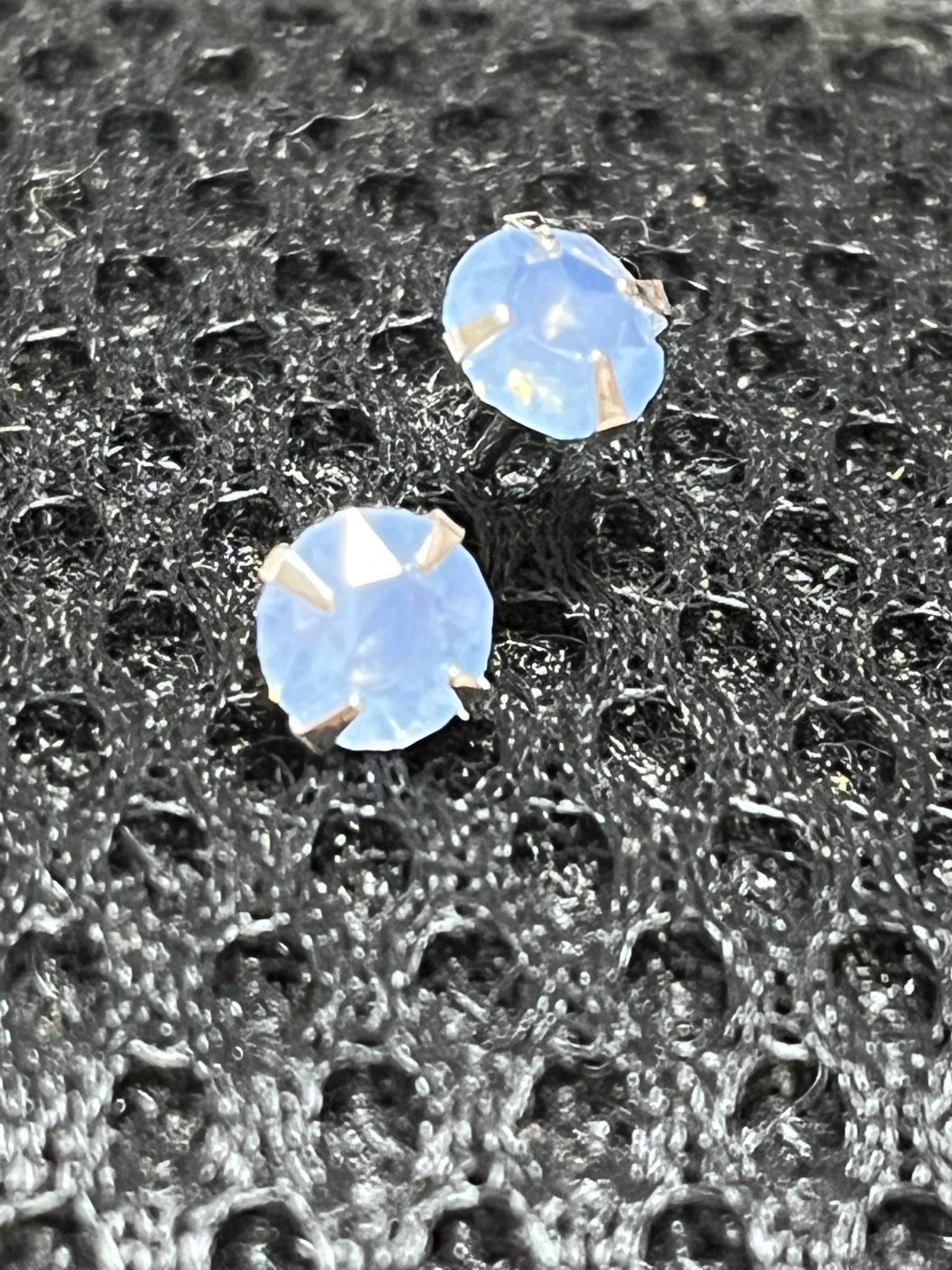 M☺︎ 1点作品☆ ペアシェイプ型ブルーオパールピアス スワロフスキー ピアス Tranquility シルバー ペアシェイプ正規