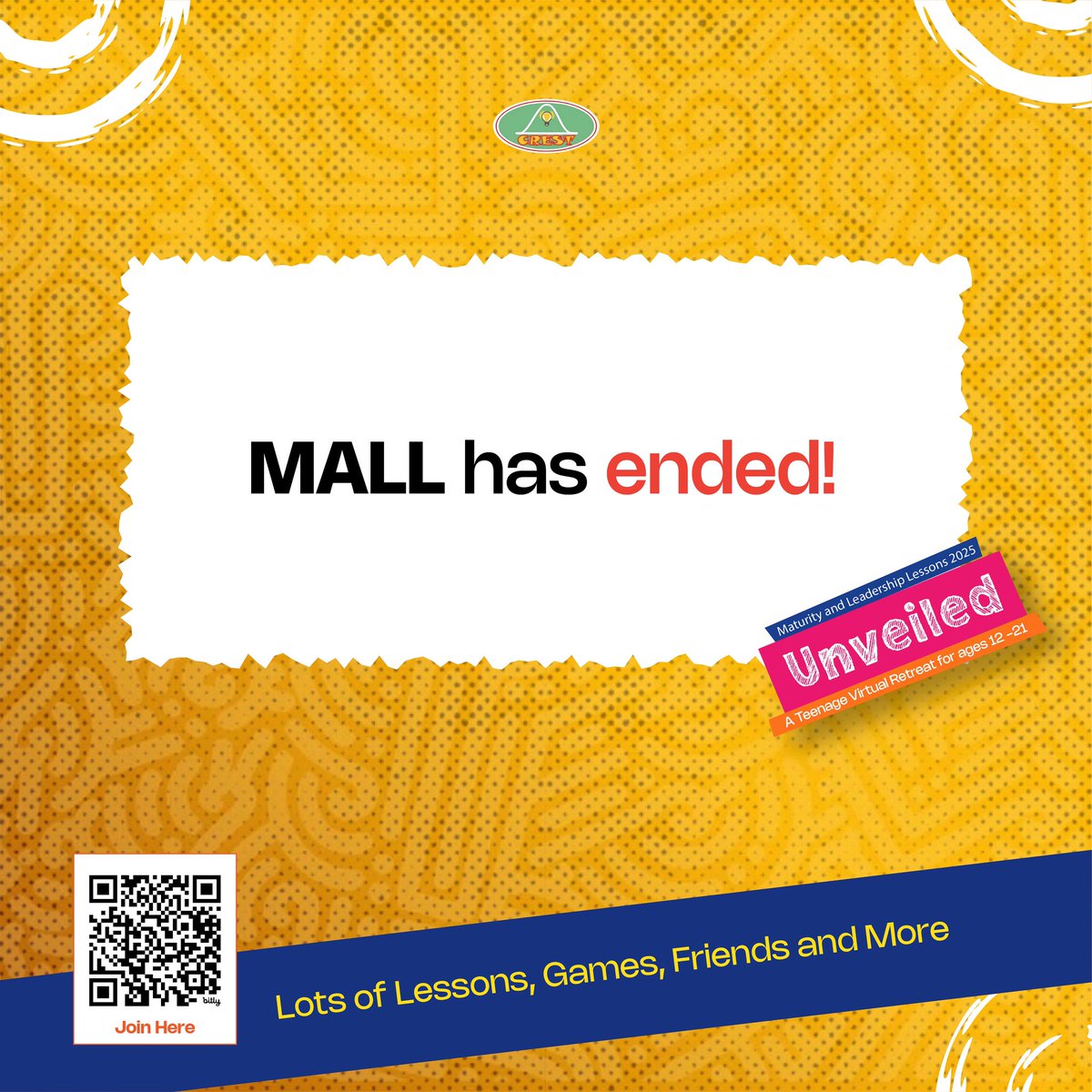 reachyourcrest's tweet photo. MALL( Maturity and Leadership Lessons) just ended and what an awesome journey it has been!

We can’t wait to walk you through the highlights so stay tuned for stories and moments that made it unforgettable.👏👏👏
#Unveiled https://t.co/VepQ40AHU0