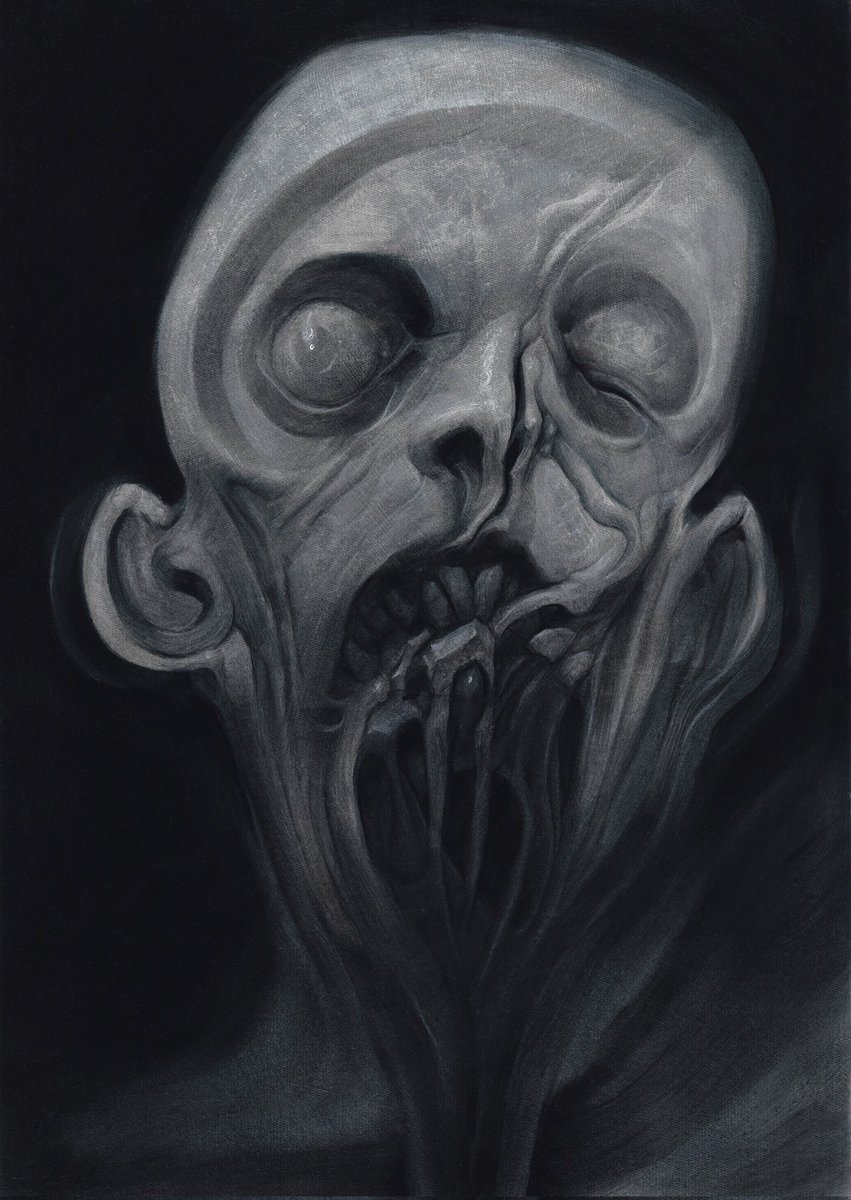 "Into The Abyss I"
Oil on gessoed paper  9.7" x 13.7" / 24.6 x 33 cm