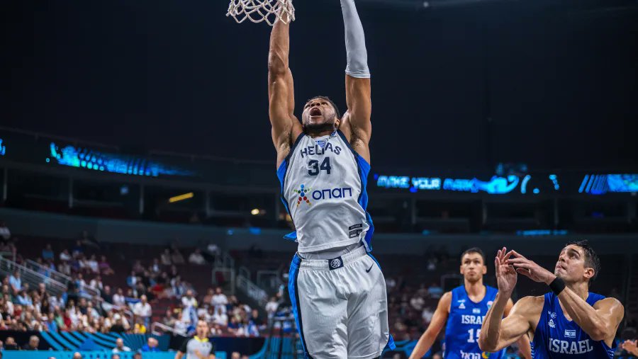 #EuroBasket | Octavos de Final

Con un Giannis imparable, Grecia 🇬🇷 vencio 84-79 a Israel 🇮🇱 y saco boleto para 4tos.

🇬🇷 Giannis 37 PTS, 10 REB, 78% TC.
🇬🇷 Sloukas 11 PTS, 4 REB.

🇮🇱 Avdija 23 PTS (4/8 3PT), 3 REB.
🇮🇱 Ginat 15 PTS, 5 REB.

🆚 Lituania 🇱🇹 en Cuartos de Final.