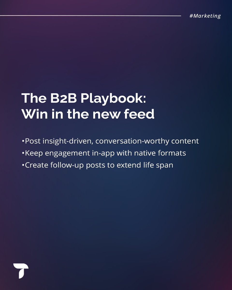 think_swift's tweet image. LinkedIn’s feed just changed. 
Here’s how B2B brands can stay visible, relevant, and ahead in 2025. 

#LinkedInTips #B2BMarketing #ContentStrategy #MarketingTrends #DigitalMarketing