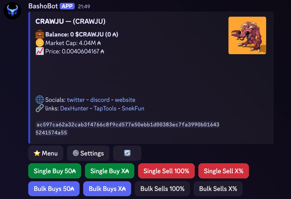 We had to buy some $CRAWJU just for the meme vibe.
Shout out to the CTO team, amazing work <a href="/crawju/">$CRAWJU 🦞</a>