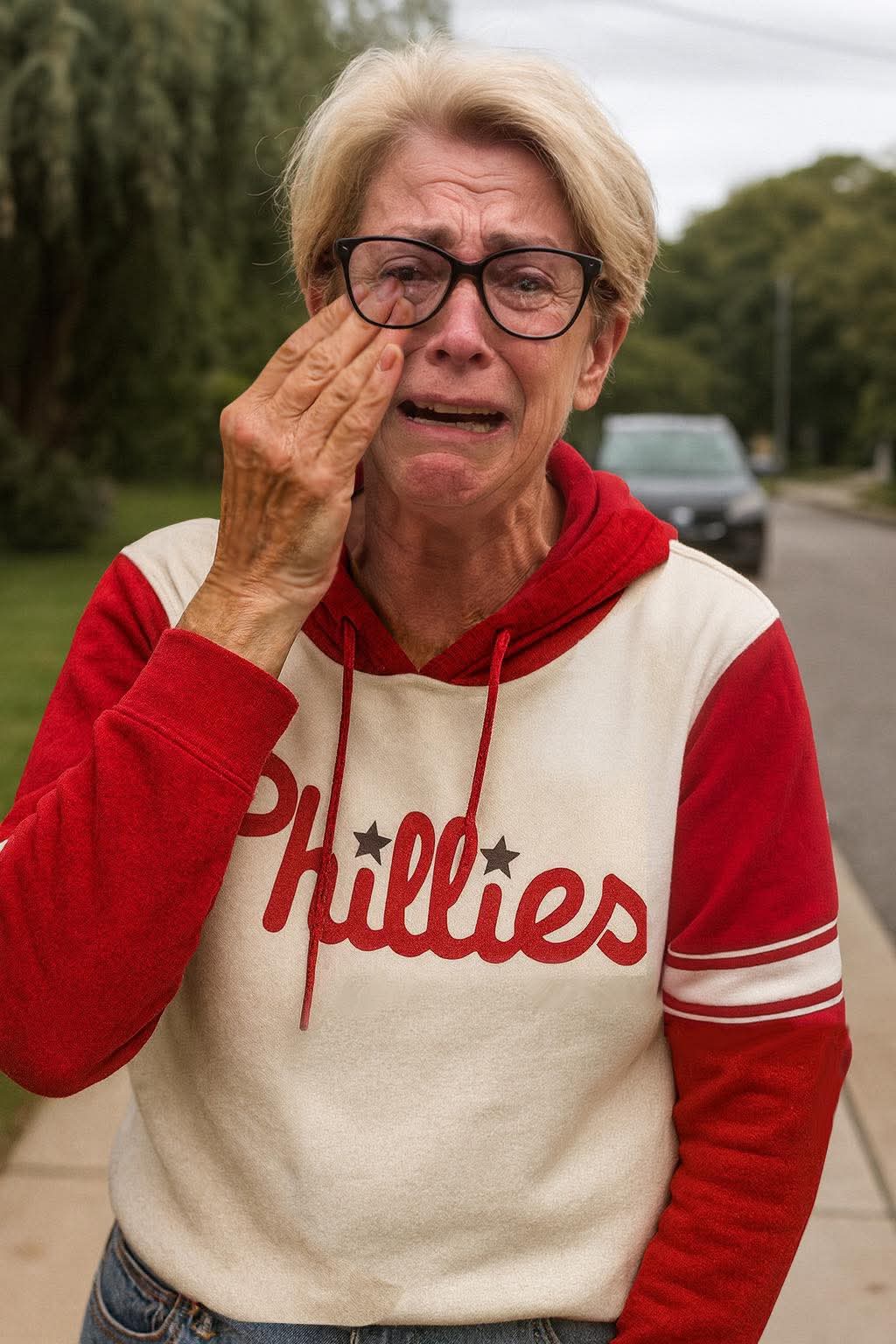 Joshua T. Hosler on X: "BREAKING: Phillies Karen speaks to the public. She  says she can't leave her home now because everyone is yelling “Karen  Ballsnatcher" at her. She claims it's not