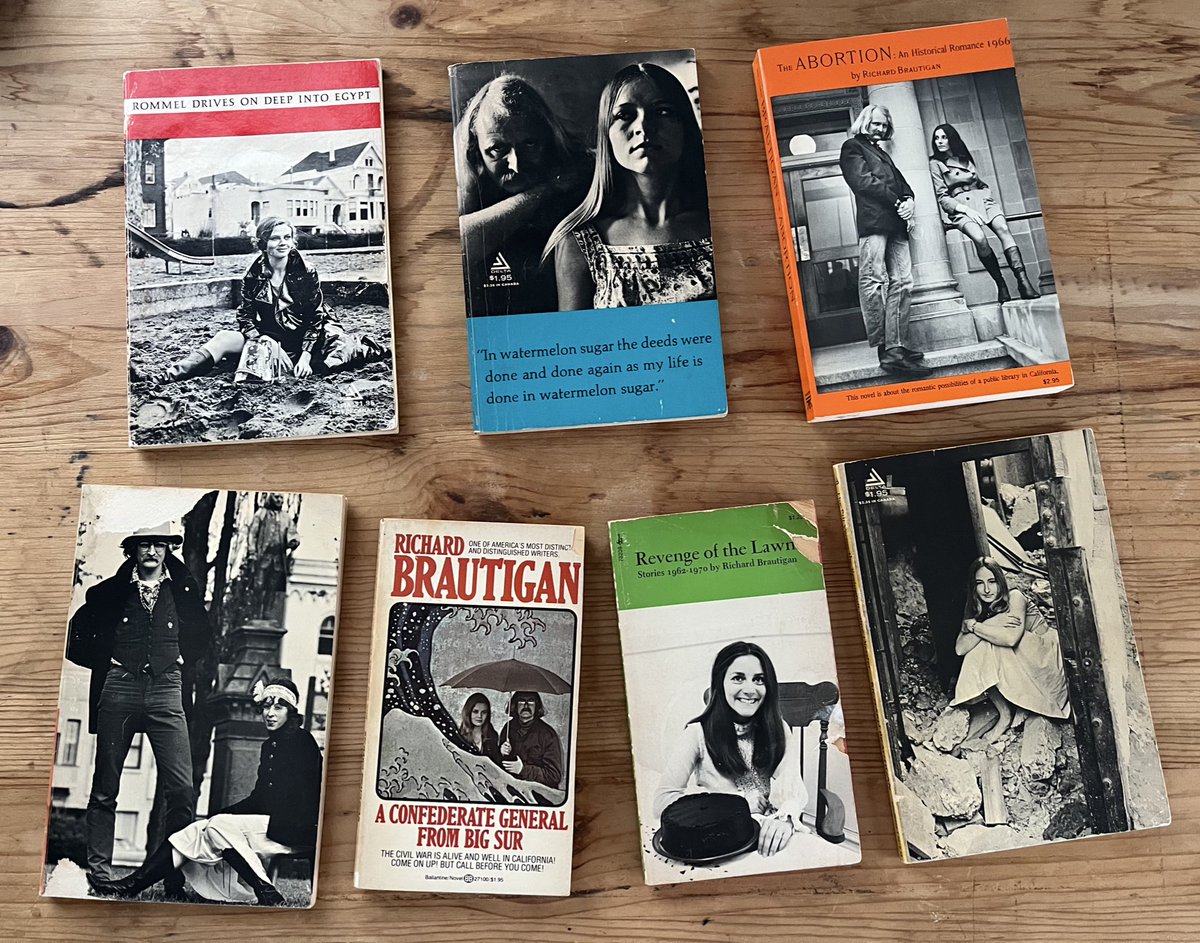 All of Brautigan's book covers featuring his girlfriends. Only one of these women is a hired model