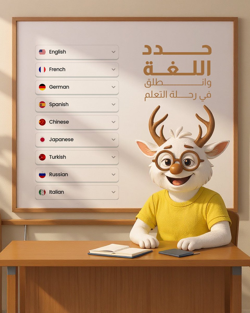 اختر بين 9 لغات المناسبة لعملك ودراستك.. حدد اللغة على تطبيق #طليق وانطلق في رحلة التعلم من الصفر حتى الاحتراف🚀 📲
#طليق #إنجليزي #تعليم
#Taleek #english #learn