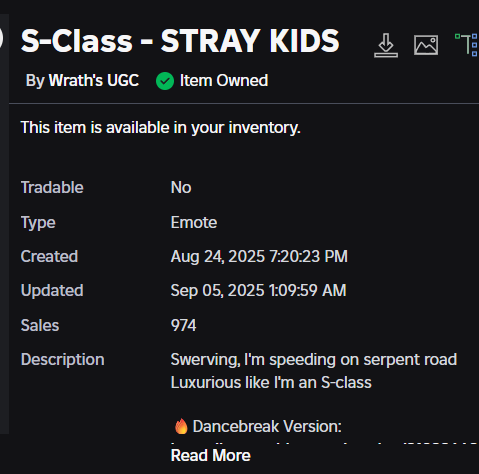 The comparison between the sales of this and my second best selling emote is actually insane.

Like damn, they really do love stray kids. Such a shame that I'm a oldie in the kpopping world. 

SHINee, my beloved...

#ROBLOX #robloxugc #StrayKids #KPOP
