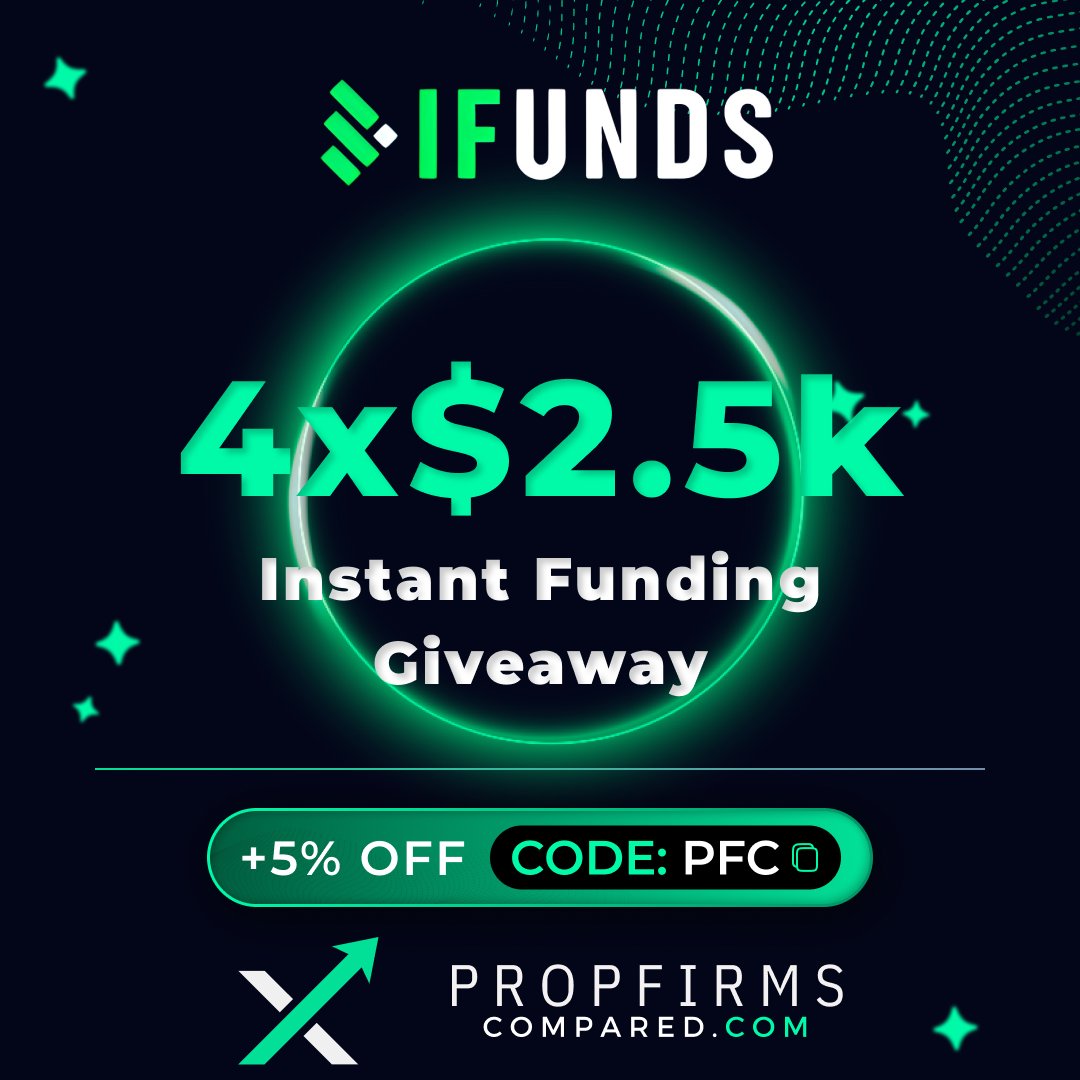 GIVEAWAY TIME 🚨

4x2.5k instant funding accounts courtesy of <a href="/ifunds_io/">iFunds</a> 

1. Follow <a href="/PropFirmsCmpd/">Prop Firms Compared</a> and <a href="/ifunds_io/">iFunds</a> 
2. Like and share this post
3. Tag 3 traders

Winners will be announced on Thursday 11th September

Support PFC to do more giveaways and consider purchasing your