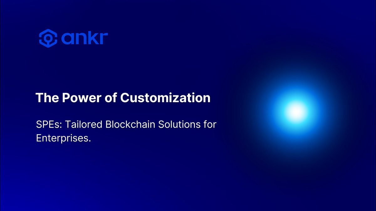 BellaCuzy's tweet image. With SPEs, you can design and deploy a custom network that&apos;s tailored to your enterprise needs. 

From compliance and KYC modules to regional control and tokenomics, SPEs offer a high degree of customization and flexibility. #SPEs #ANKR #Customization