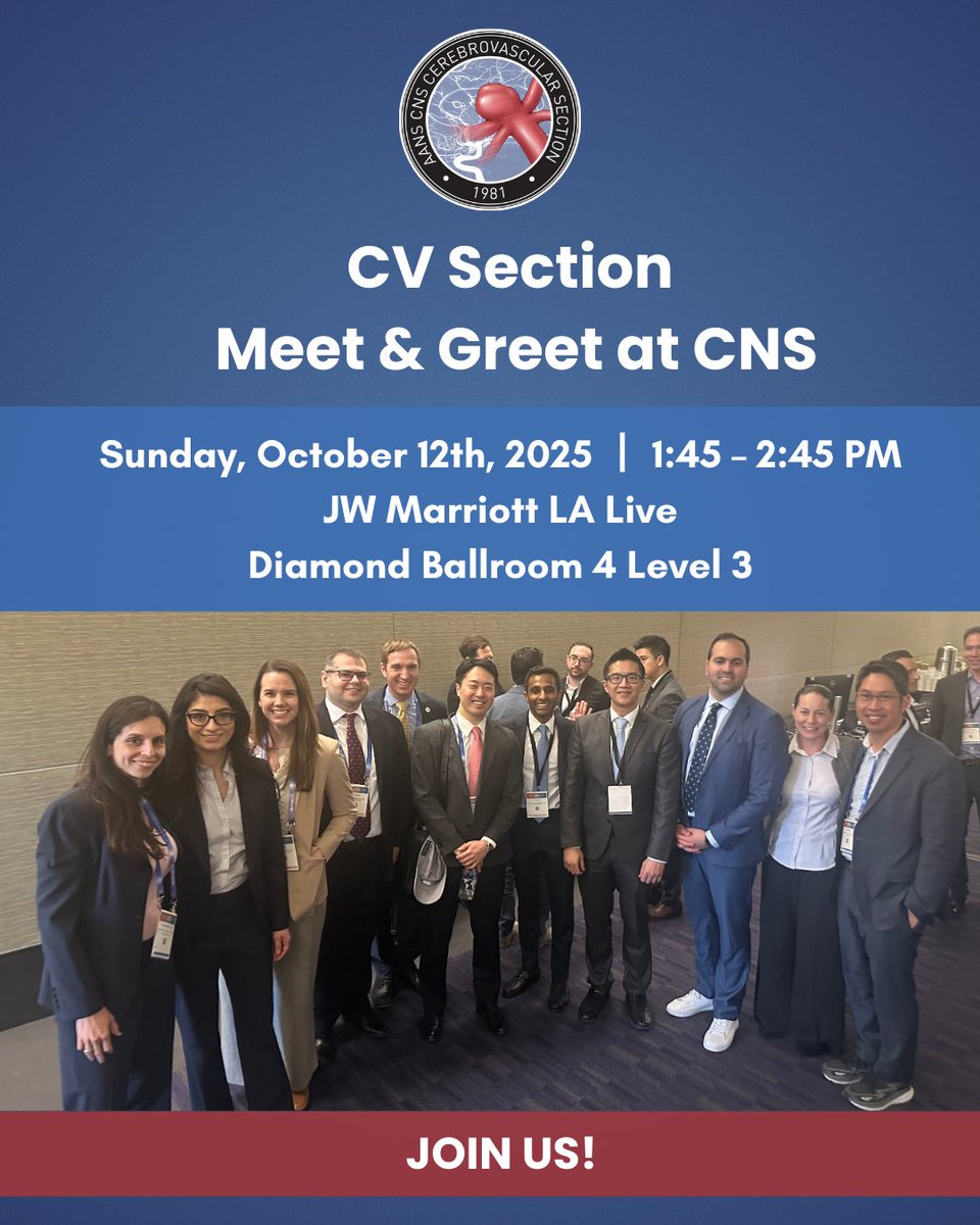cvsection's tweet image. Join us for a dedicated networking hour during the 2025 @cns_update Annual Meeting on October 12th. Don’t miss this opportunity to engage face-to-face, expand your network, and strengthen your involvement in the #CVSection community. Can't wait to see you there!