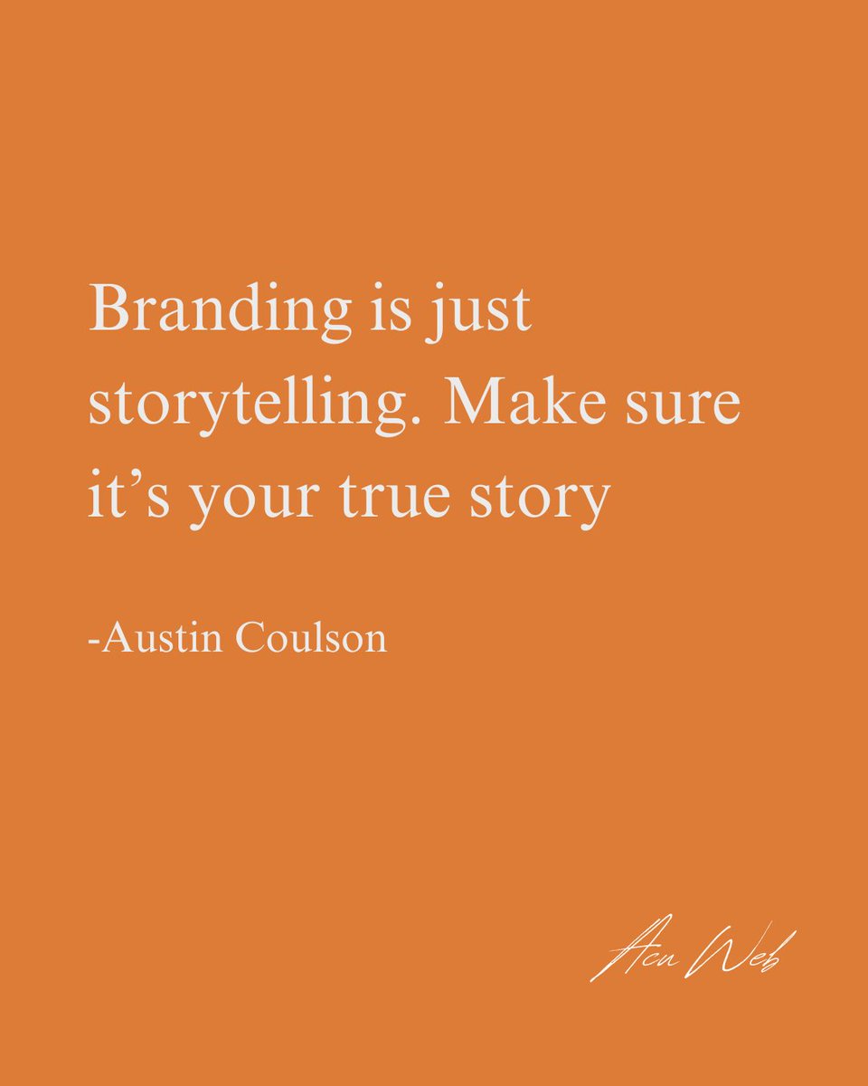 ACUWebServices's tweet image. Branding isn’t about perfection — it’s about telling your real story. Keep it true, keep it yours.

#ACUWeb #Branding #MarketingTips #Storytelling #BusinessGrowth #AustinCoulson
