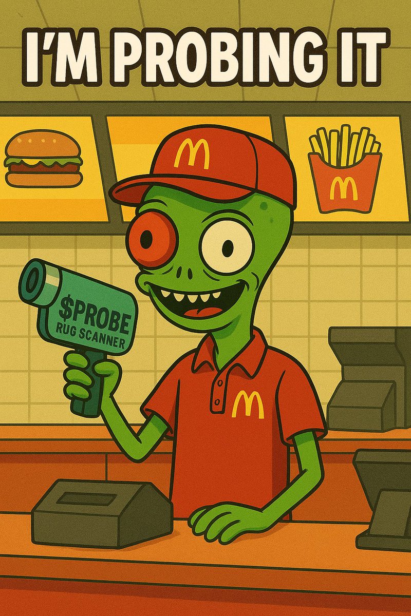 ProbeRugScanner's tweet photo. What can i $PROBE for you today, ser? 👽🧪 https://t.co/sth3mSiHId