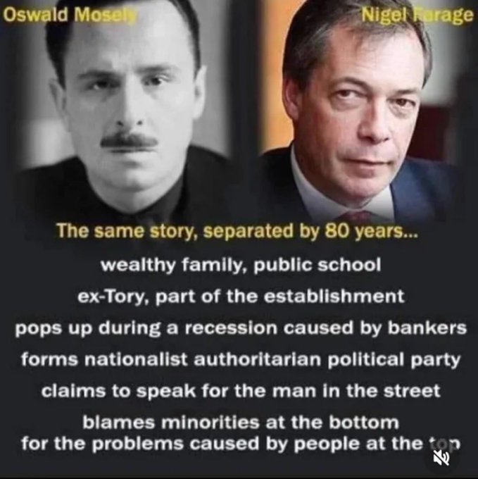 atticusfinch104's tweet photo. Oswald Mosley and Nigel Farage. 

The same story

#Farage #FarageRiots #farageisatraitor #FarageOut https://t.co/70bTelW7ex