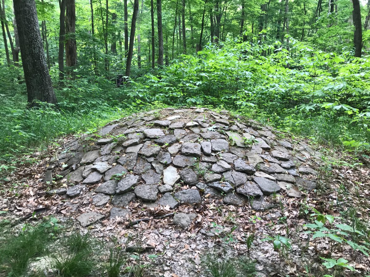 "Mills Mound" at Fort Ancient, Ohio, named for the man who excavated it.