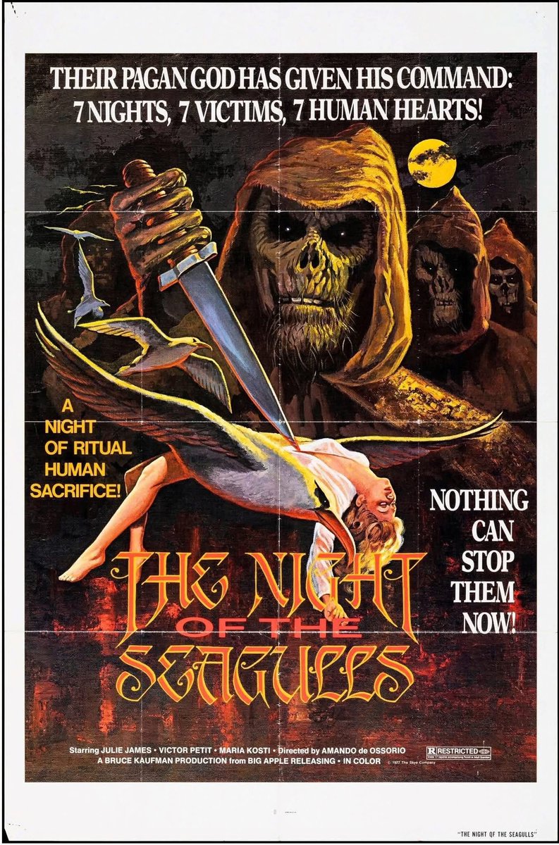 Night of the Seagulls (1975) The title doesn't sound too scary, but this is part of the super-spooky Blind Dead horror series.