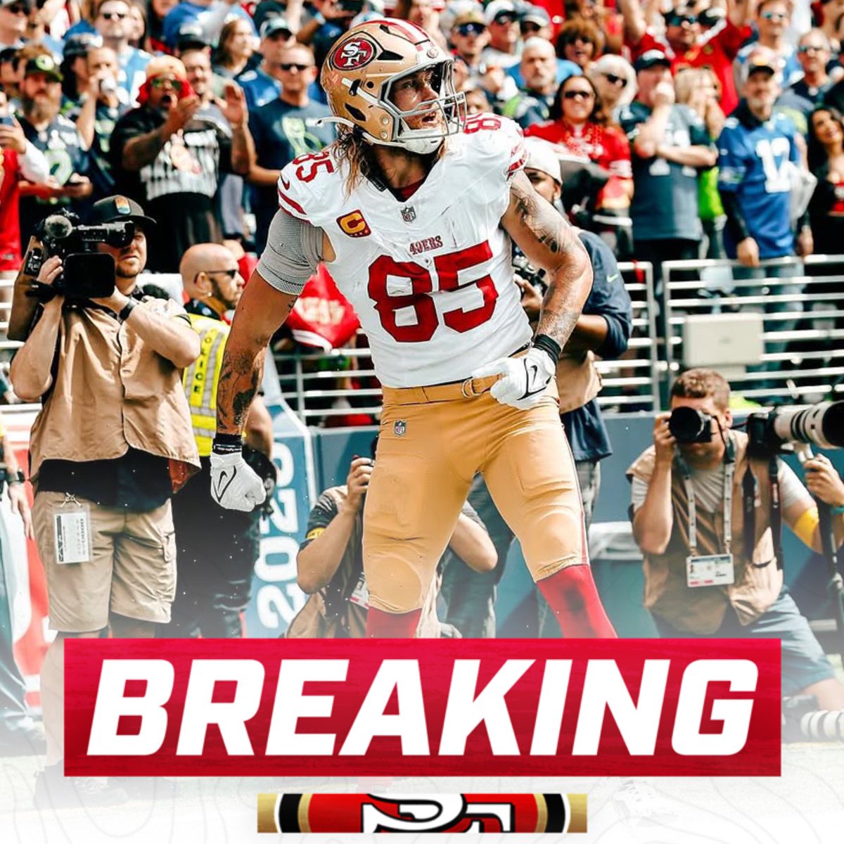 OurSf49ers's tweet photo. #49ers TE George Kittle has been ruled OUT with a hamstring injury https://t.co/lFaxVkr2HL