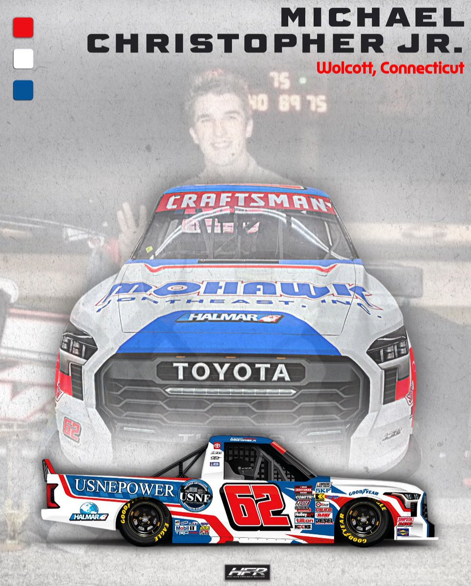 <a href="/M_Christopher82/">Michael Christopher Jr.</a> is making his <a href="/NASCAR_Trucks/">NASCAR CRAFTSMAN Trucks</a> debut with HFR at <a href="/NHMS/">New Hampshire Motor Speedway</a> #TeamToyota 

halmarfriesenracingmedia.com/press-releases…