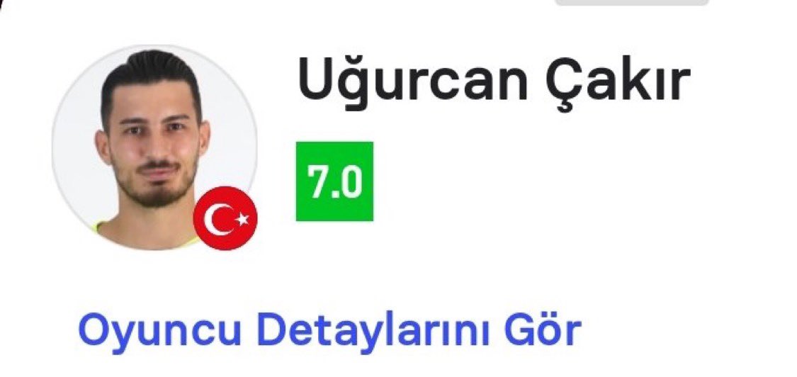 Uğurcan Çakır, dünyada 6 gol yiyip 7.0 reyting alan tek kaleci oldu. (Sofascore)