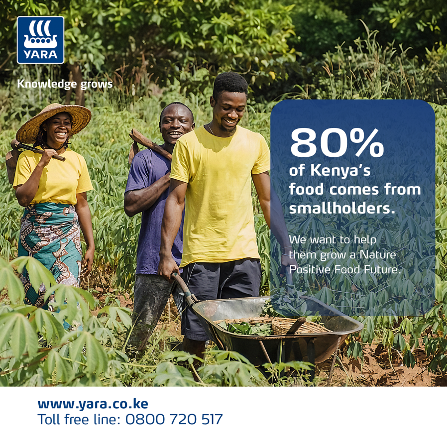 Smallholder farmers form the backbone of Kenya’ agriculture. 7.5 million farmers work tirelessly to feed the nation and build our agricultural exports.

Working with partners from many sectors, Yara East Africa supports smallholder farmers by addressing bottlenecks on the inputs