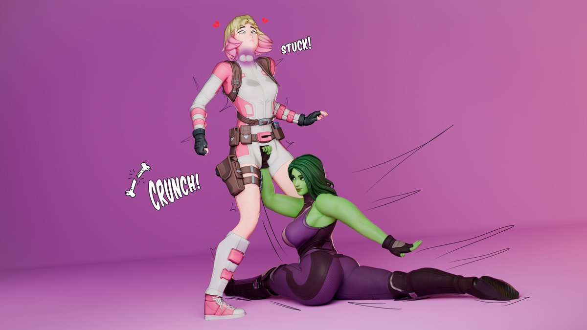 She-Hulk PUNCH! (CB)
"Something stuck in your throat from that punch?~"
#lowblow #ryona #marvel #fortnitegirls #Fortnite #cuntbusting