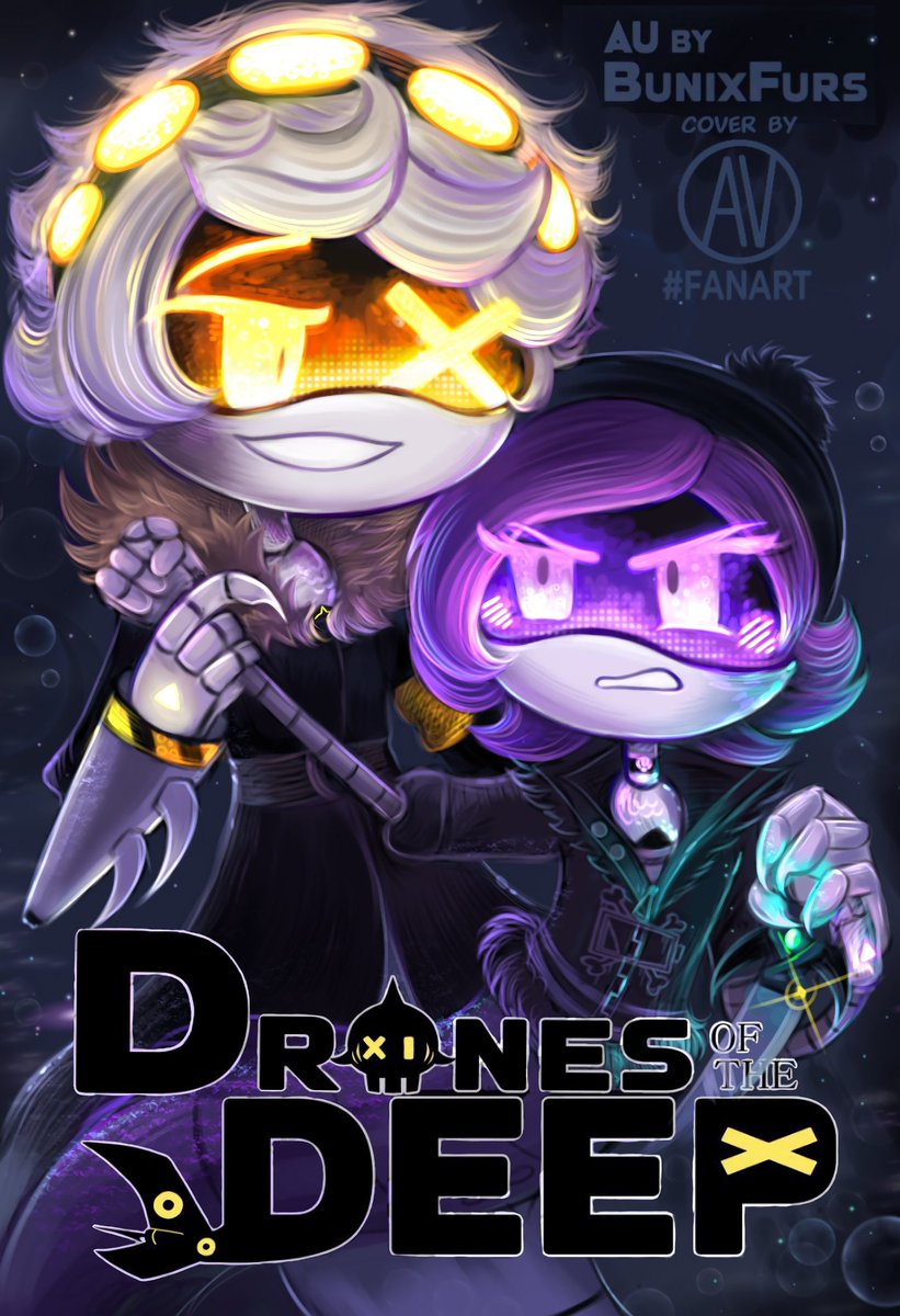 𝐃𝐑𝐎𝐍𝐄𝐒 𝐎𝐅 𝐓𝐇𝐄 𝐃𝐄𝐄𝐏🫧
COVER IN MY STYLE💛💜     <a href="/Bunix_Studios/">BunixFurs</a>, this is probably my favorite comic I've ever read. Thank you for your creativity and art!✨️
#Nuzi #Dronesofthedeep #SerialDesignationN #UziDoorman #MurderdronesN #murderdronesUzi #Murderdronesfanart
