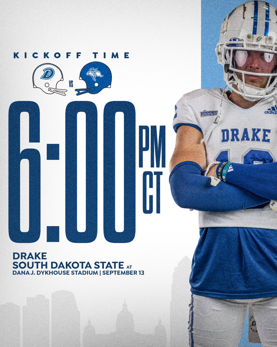 Kickoff Time in Brookings is set for 6:00pm CT

#DSMHometownTeam