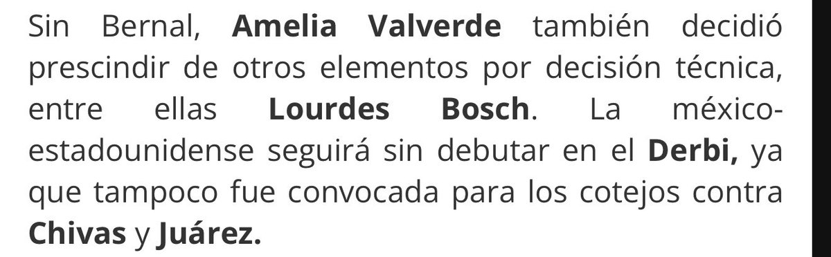 ¿Para qué anunciar a una jugadora que no va a tener minutos? Mejor hubieran dicho que venía a entrenar con Rayadas para no perder ritmo y ya.
Mismo caso que Juana Plata.
Teniendo tantos partidos seguidos, ¿cómo es que no salen siquiera a la banca?