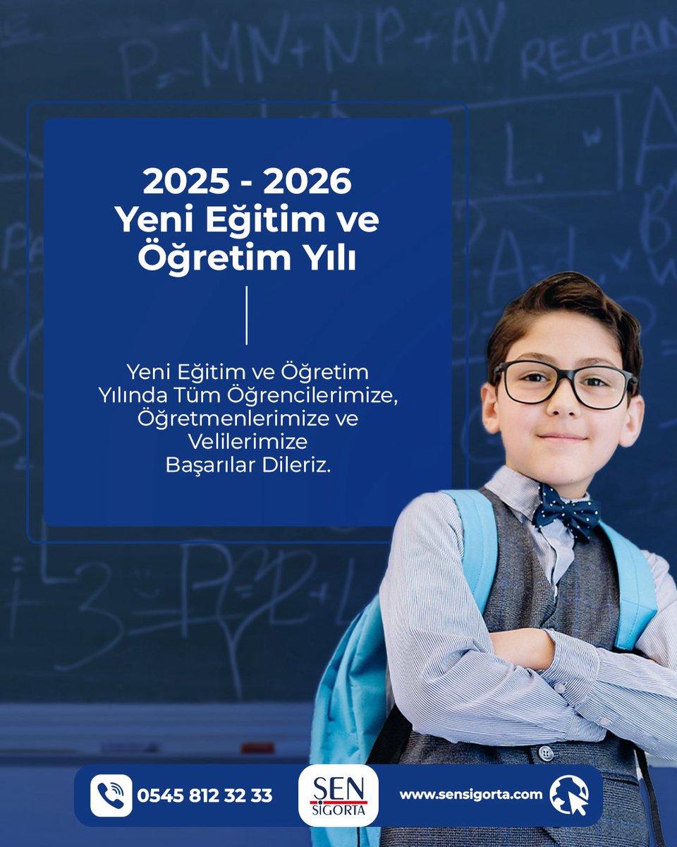 Yeni Eğitim ve Öğretim Yılında Tüm Öğrencilerimize, Öğretmenlerimize ve Velilerimize Başarılar Dileriz
#sensigorta #şensigorta