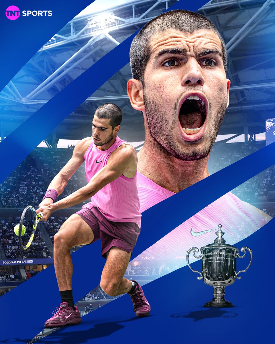 tntsports's tweet photo. CARLOS ALCARAZ: US OPEN CHAMPION! 🏆

The Spaniard wins his SIXTH Grand Slam and reclaims the World No. 1 ranking 🔥 https://t.co/uYJTd5A4CS