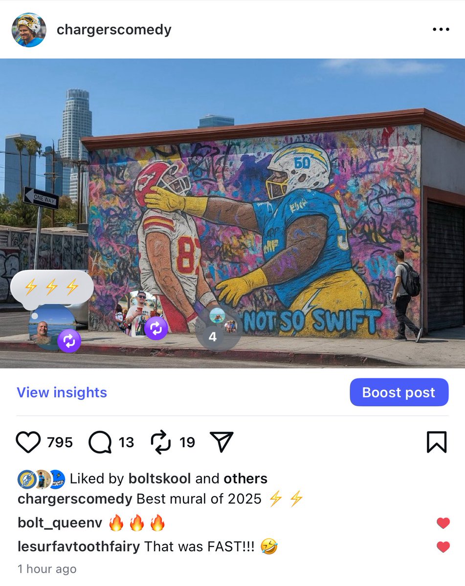 Im getting more active on my ig chargers meme account this season. This was  where i spent most of my social media time before getting into crypto