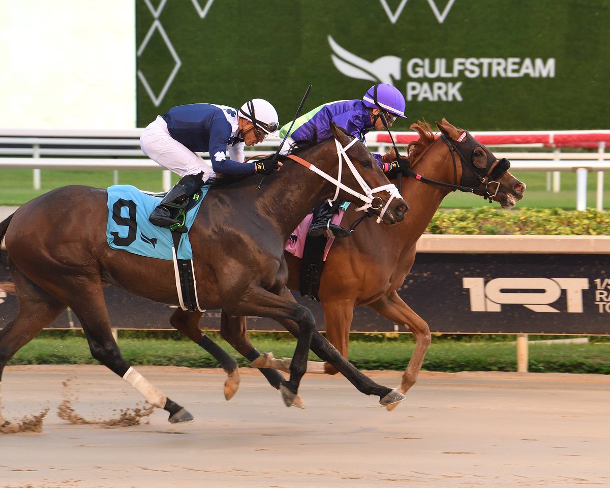 Smoke an a Pancake upsets race 8, <a href="/LPanici/">Luca Panici</a> rode for owner Pamela Ontiveros. Two victories today for trainer <a href="/hlynnsm/">Heather Smullen</a>! #GulfstreamPark #SunshineMeet