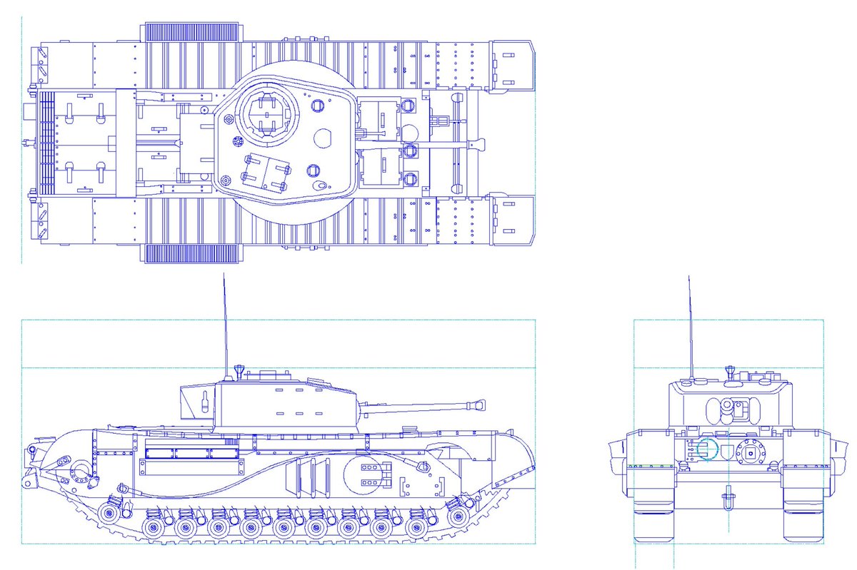チャーチルMk.Ⅶ
おはようございます。
三面図まで。更に描いていきます。😊
