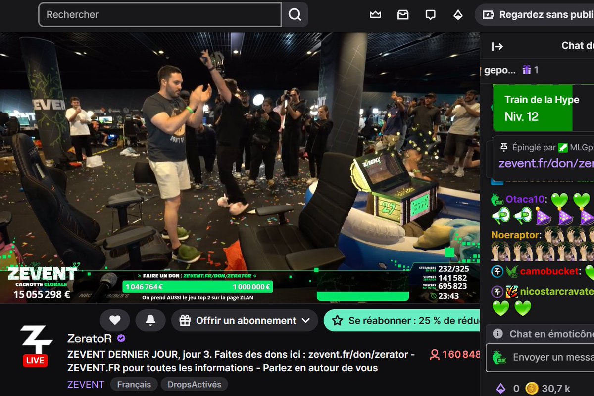 Ozne_post's tweet image. C&apos;est officiel le Zevent 2025 a explosé la cagnotte 🔥
Le montant s&apos;élève à plus de 15 Millions d&apos;euros 🎊🎉
Encore une fois nos streameuse et streameur ont montré la force de la France avec l&apos;aide de ces milliers de donateurs. 

#ZEVENT2025 #Zevent #Zerator #Domingo