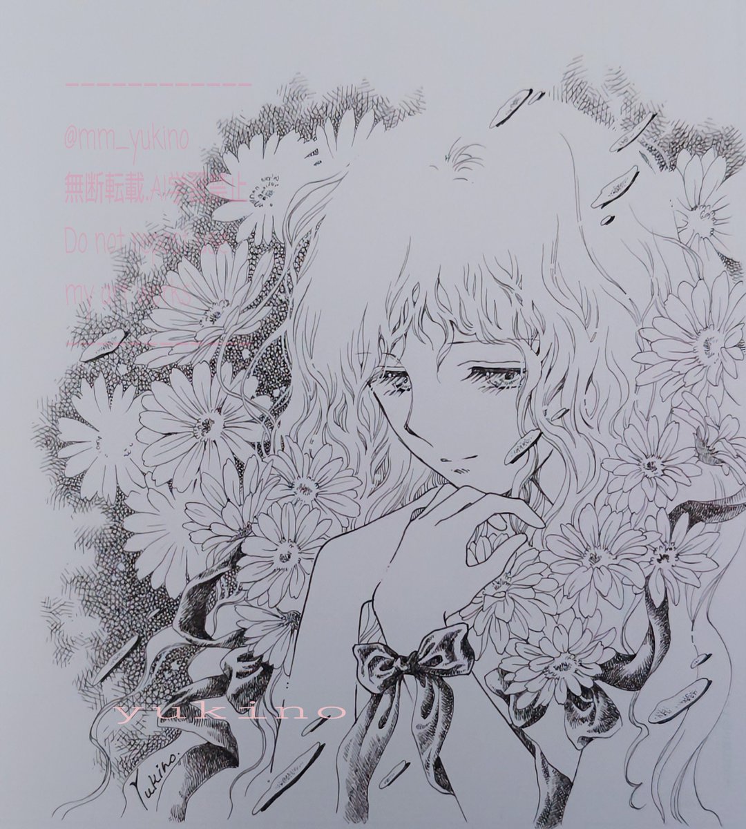 無心になりたい時は黙々と集中できます✒️✴️✿✫*
#アナログイラスト 　#ペン画